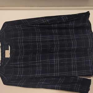 Melloday blue plaid tunic top